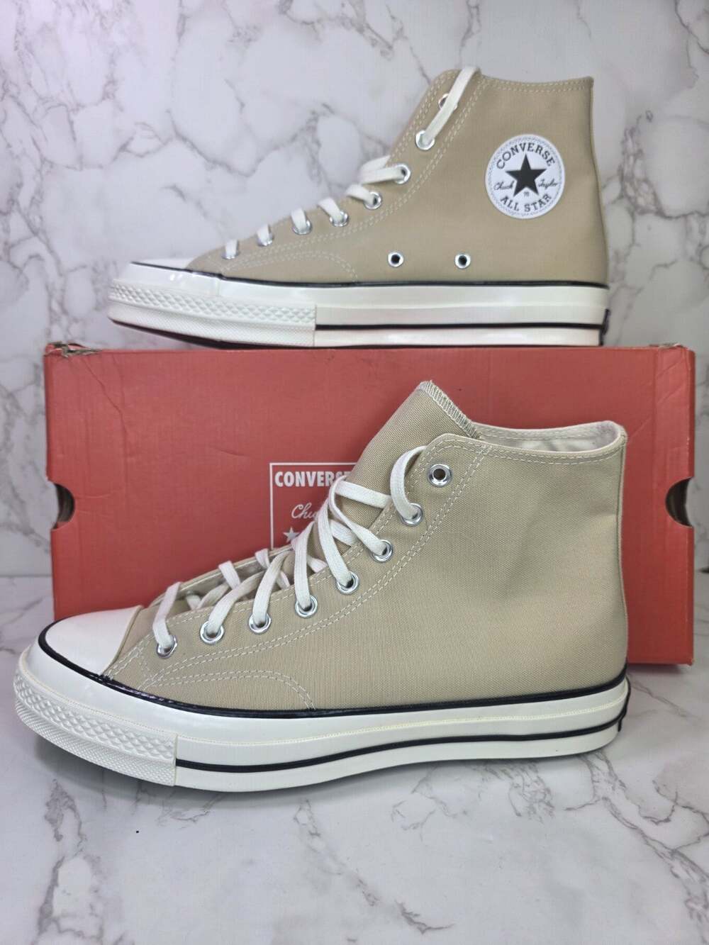 New Converse Chuck 70 High Top - Oat Milk/Egret/Black - Size 10.5 Men A03446C